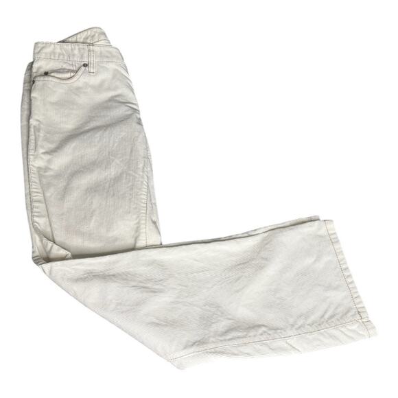 Loft Slim Boot White Corduroy Low Rise Boot Cut Pants Size 8 - Picture 1 of 6